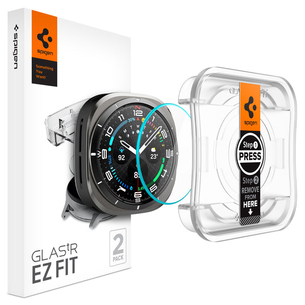 מגן מסך Spigen ל-Galaxy Watch Ultra 47mm (2025/2024) – GLAS.tR EZ Fit (חבילה של 2)